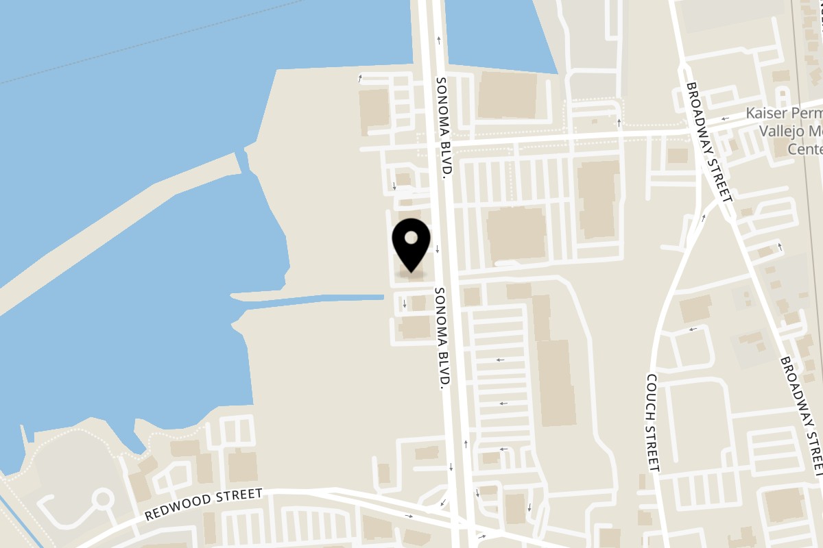 Map showing the location of Picnicky's Sandwich Shop on 3833 Sonoma Blvd in Vallejo